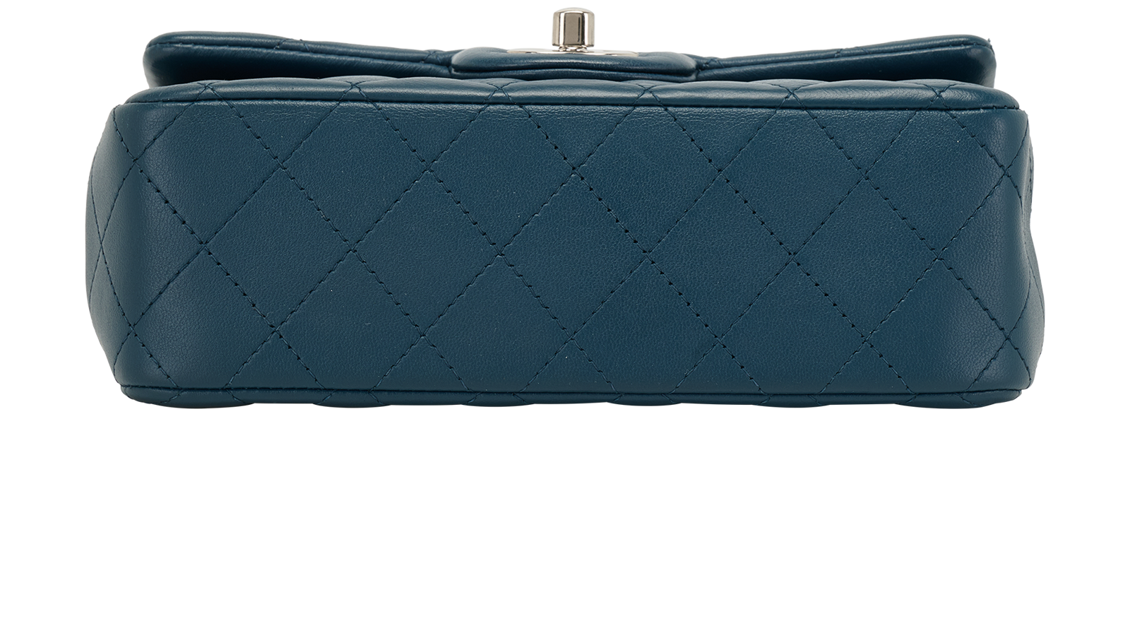 Mini Rectangular Classic Flap, &pound;3,300, Handbags, Blue, Lambskin Leather, Top view